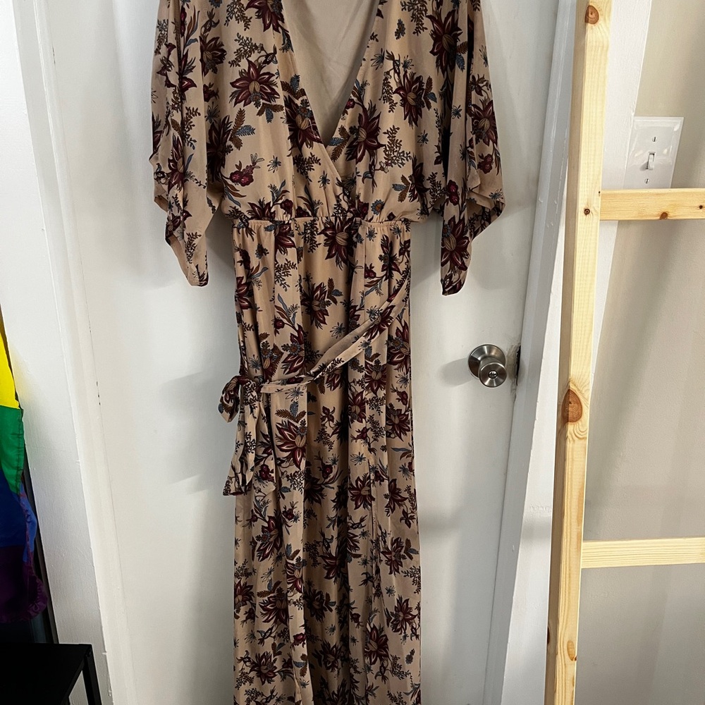 Floral Maxi Dress with Belt